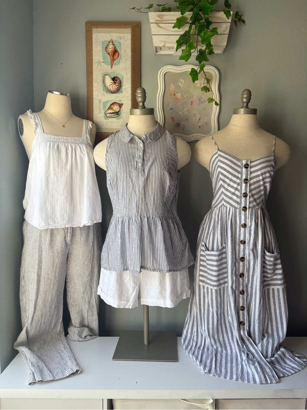 Stripes Bundle - Pants, Midi dress, tank top, shorts